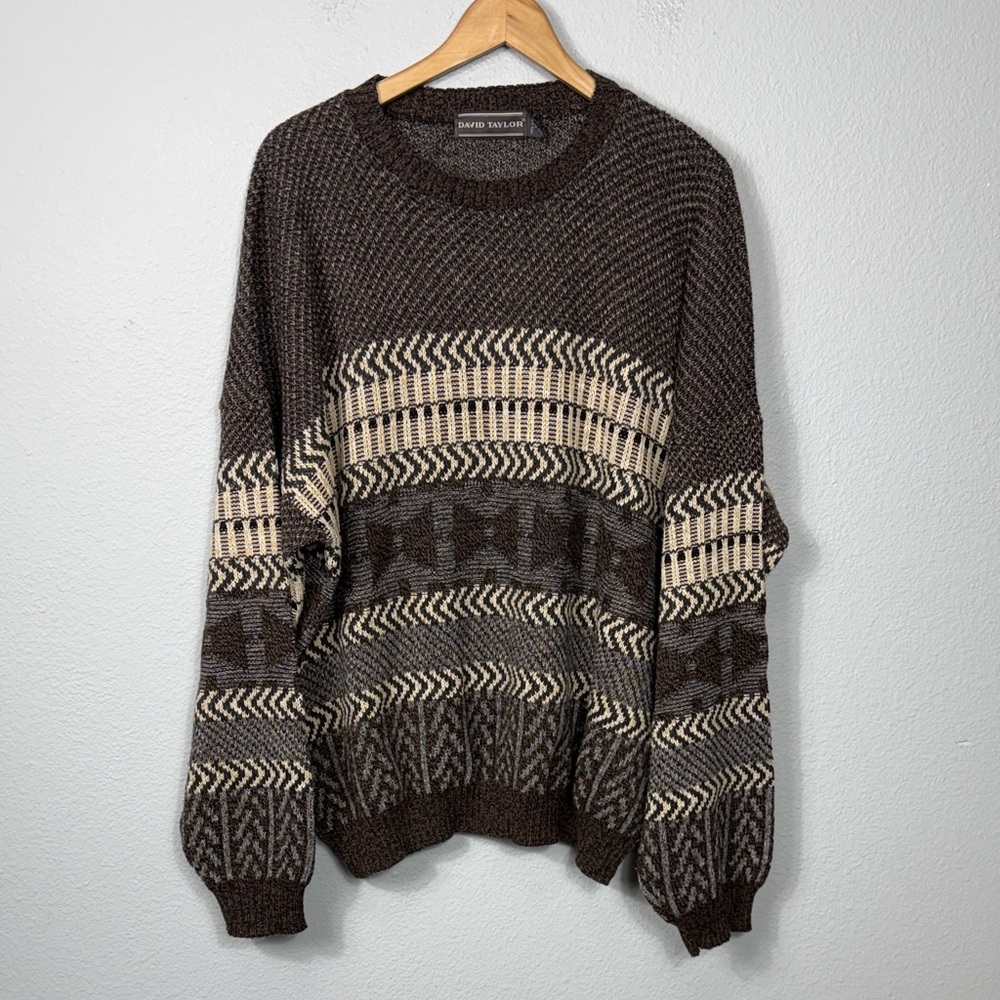 Vintage David Taylor Patterned Sweater
